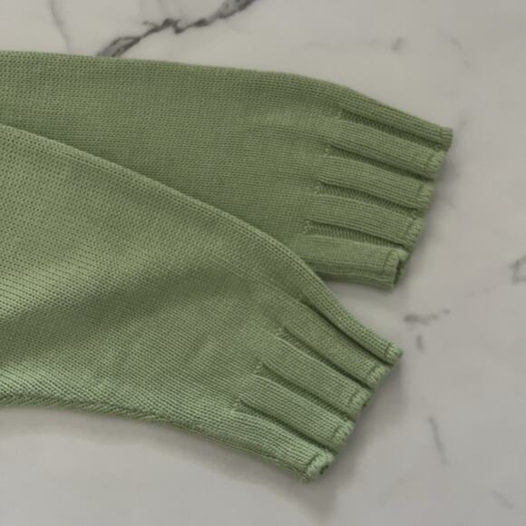 Vtg Escada Elements Chunky knit Cardigan green Sz L Preppy Academia Goblin core - Picture 7 of 9